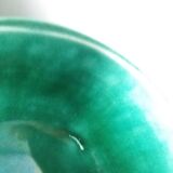 Emerald green glazed ceramic ribbed bowls