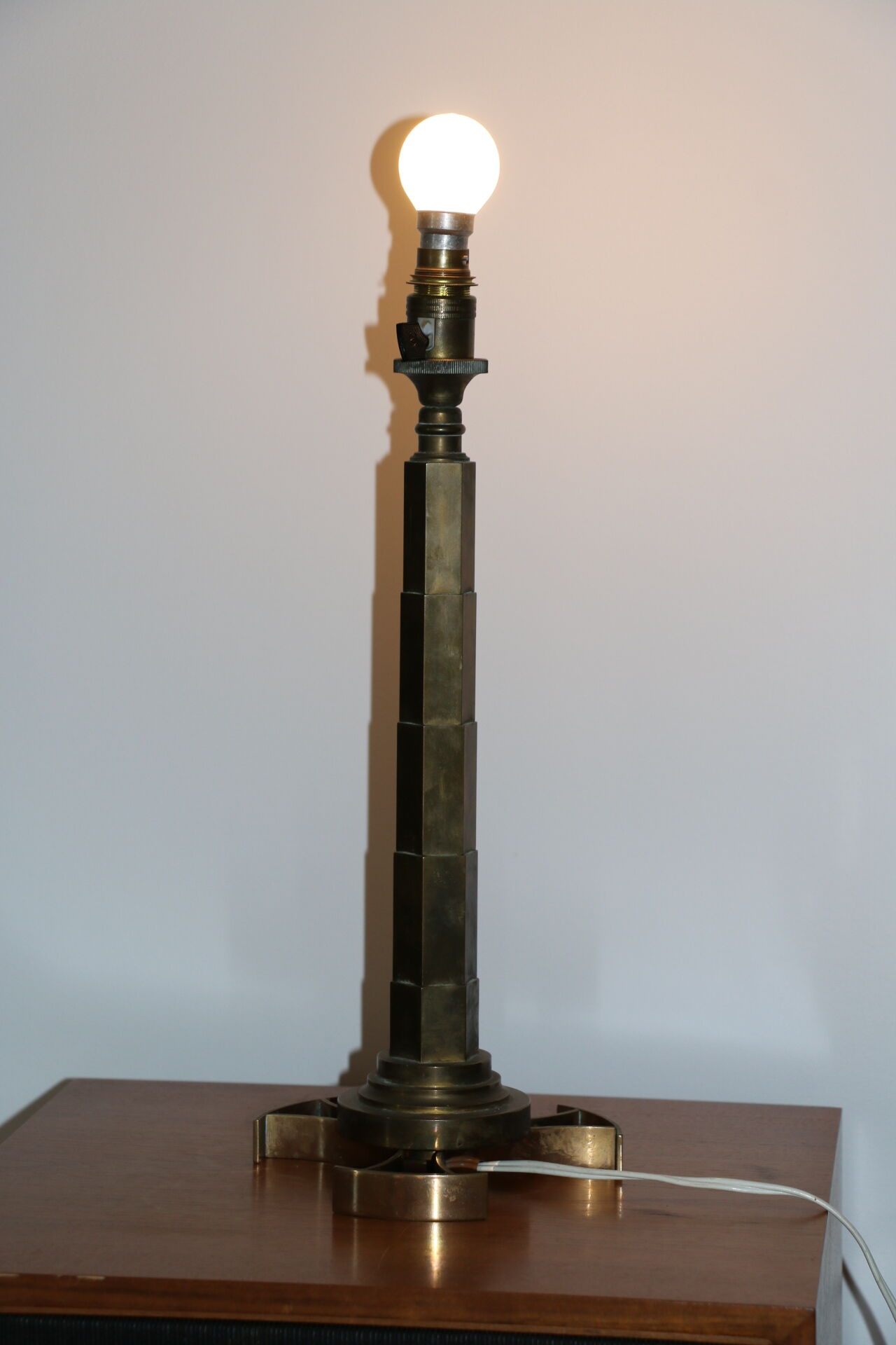 Pied de lampe bronze massif 410mm