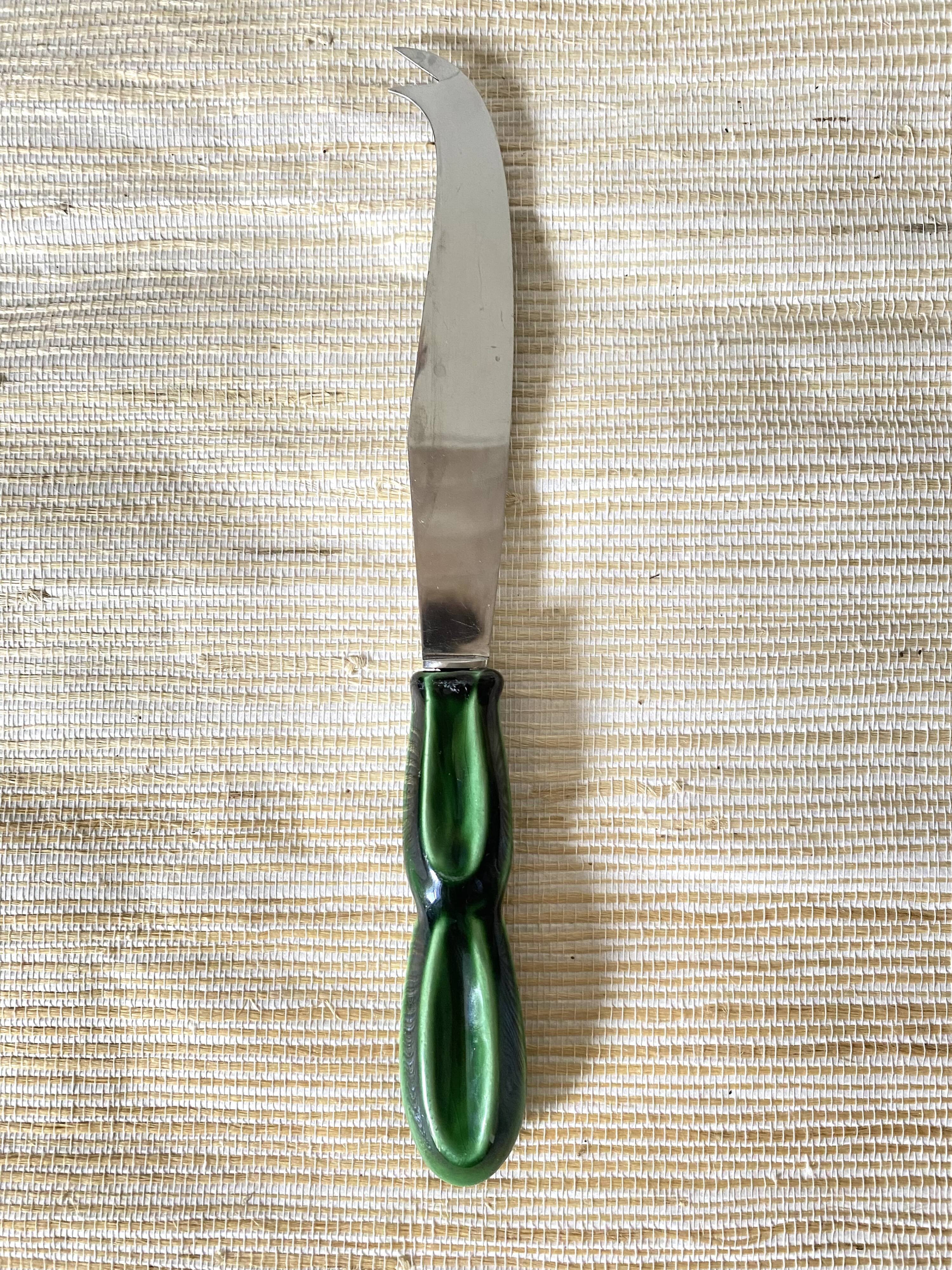 Stainless steel and ceramic cheese knife