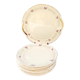 Set 10 flat plates and St Amand dish