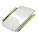 1950s 1960s mid century modern WALL MIRROR with metal and brass frame