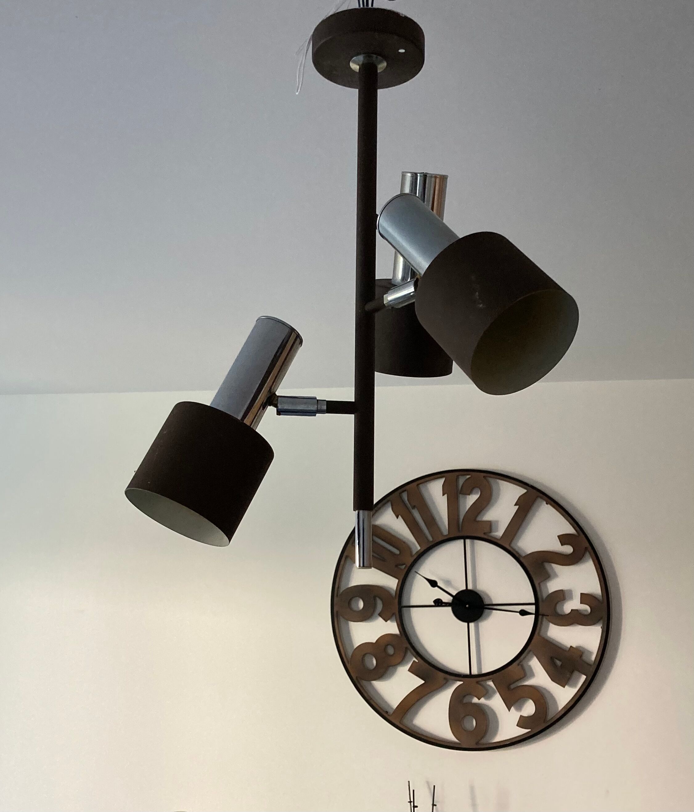 Metal ceiling lamp 3 spot vintage year 70