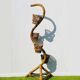 Bamboo snake plant holder. Vintage 50s.