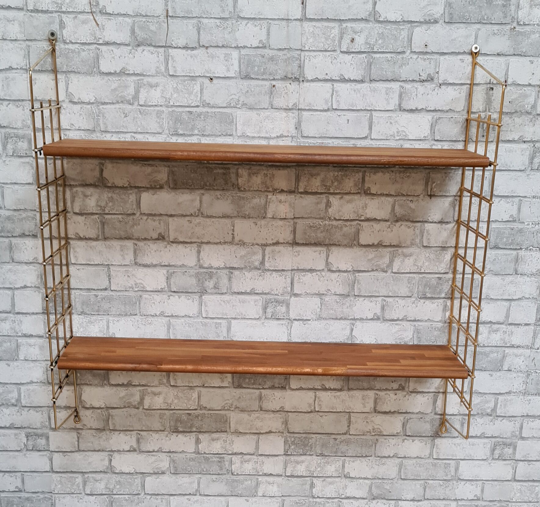 Scandinavian vintage floor 1960 solid exotic wood and chrome metal gold 82x83