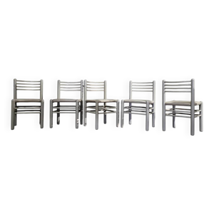 5 chaises de salle à - gris clair