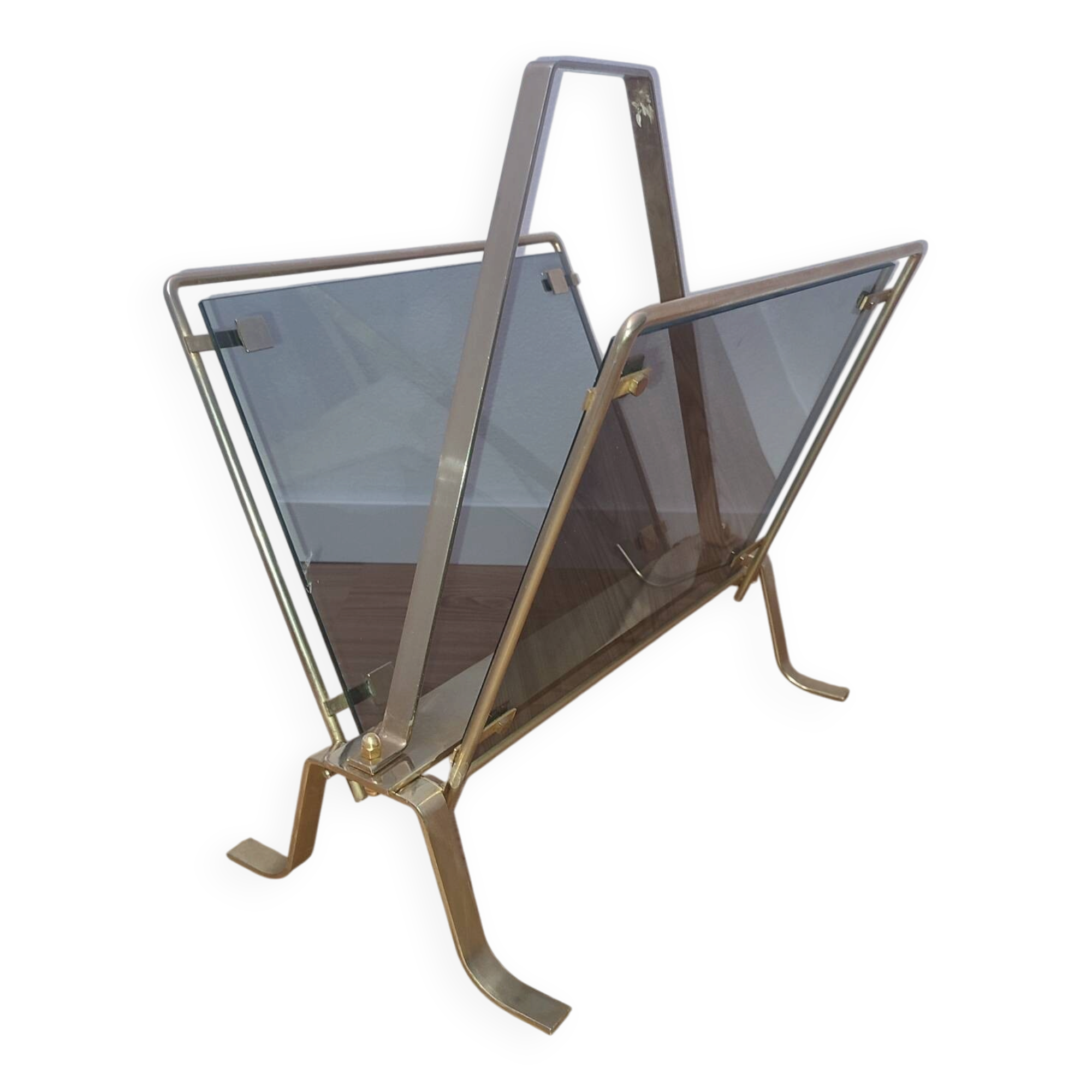 Magazine Rack Hollywood Regency Style - 70's