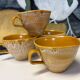 Ensemble de 4 tasses en grès vintage