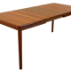 Vintage mid century modern KS Denmark rectangular teak extendable dining table 'Marbjerg'
