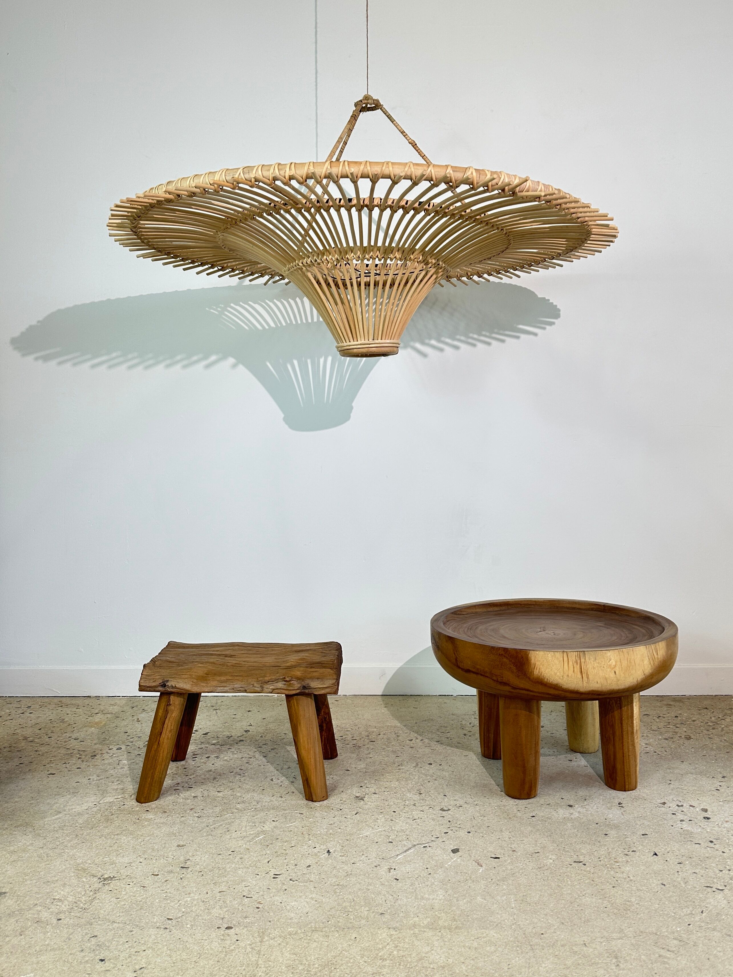 Suspension rattan saucer iron frame D:120 H:60