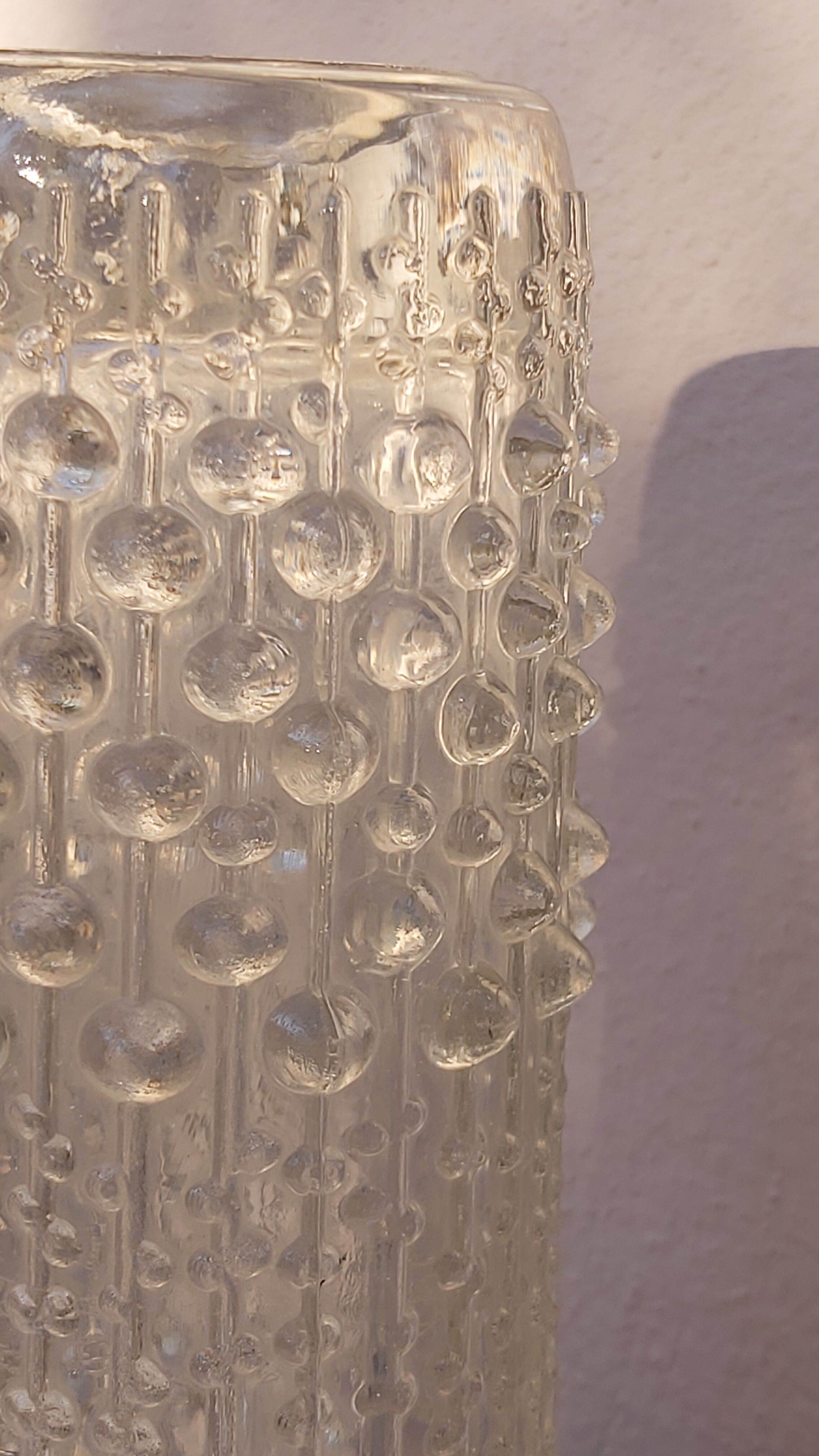 Brutalist crystal vase 1970