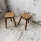 Paire de tabourets Henri Bataille chêne