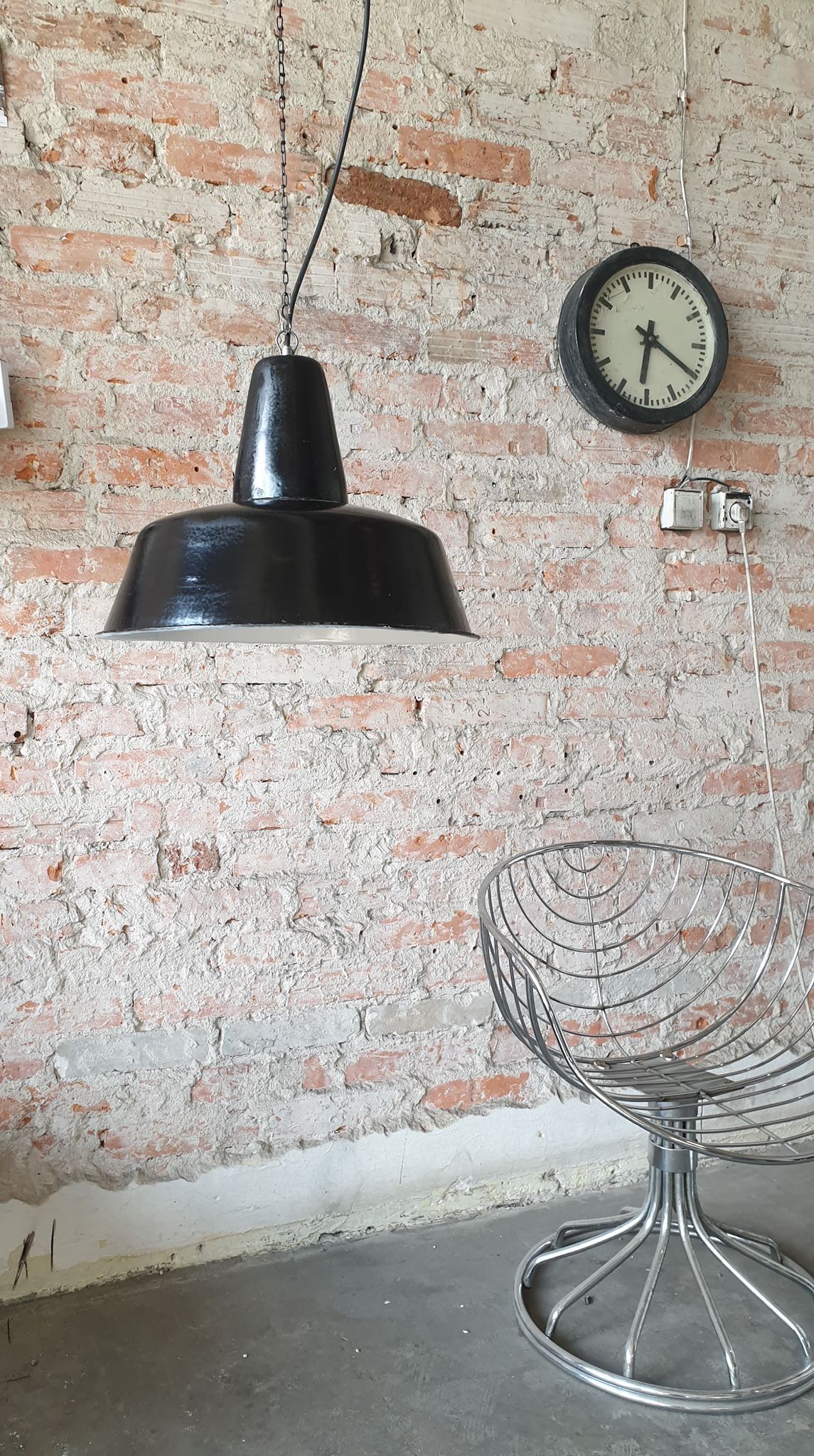 Industrial factory ceiling lamp from Wikasy A23, 1950s