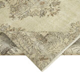 Handwoven antique anatolian beige carpet 192 cm x 274 cm
