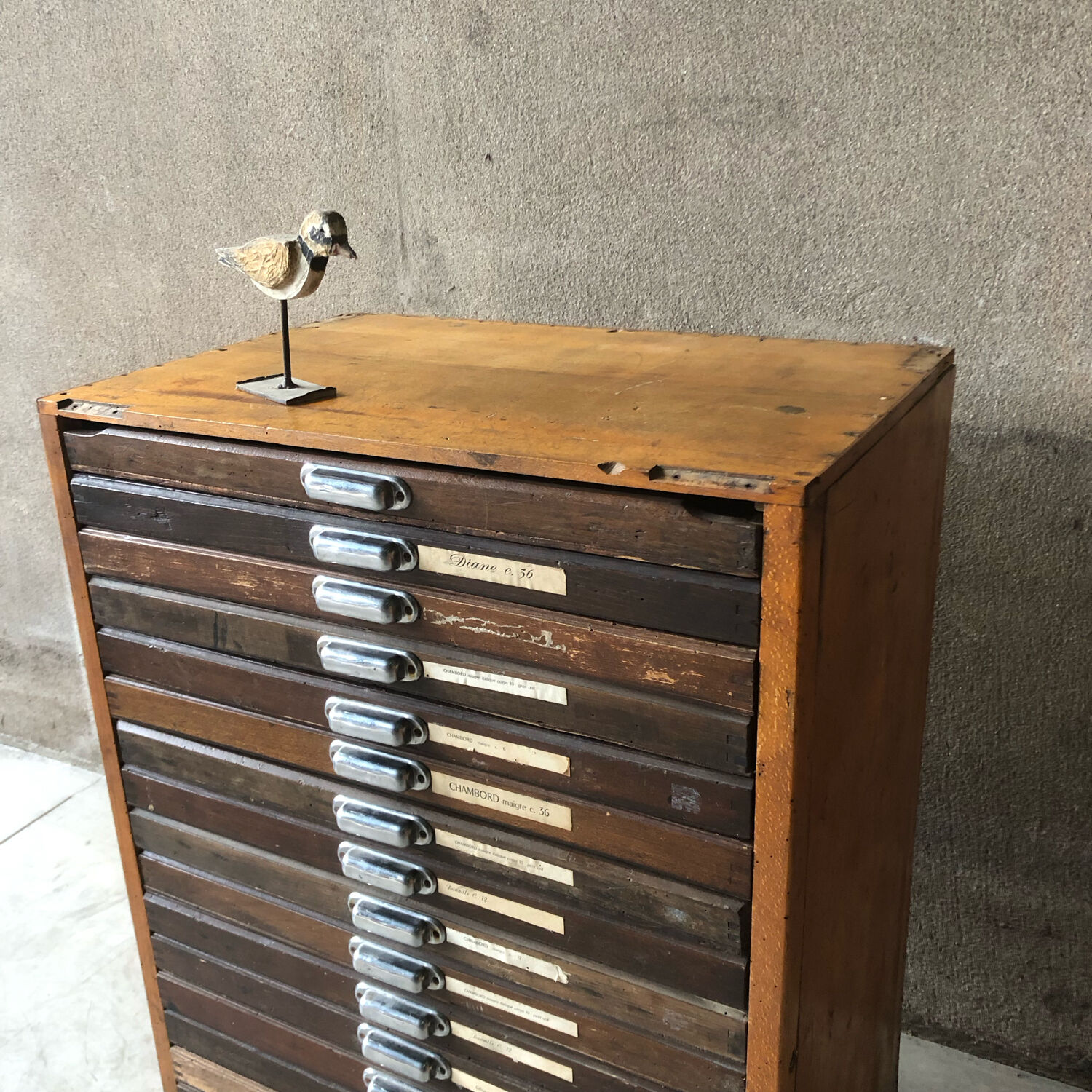 Old drawer loom furniture