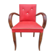 Fauteuil bridge vintage rouge années 40