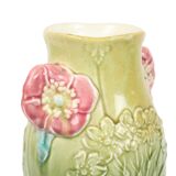 French Art Nouveau Vase Majolica Gustave De Bruyn 29cm