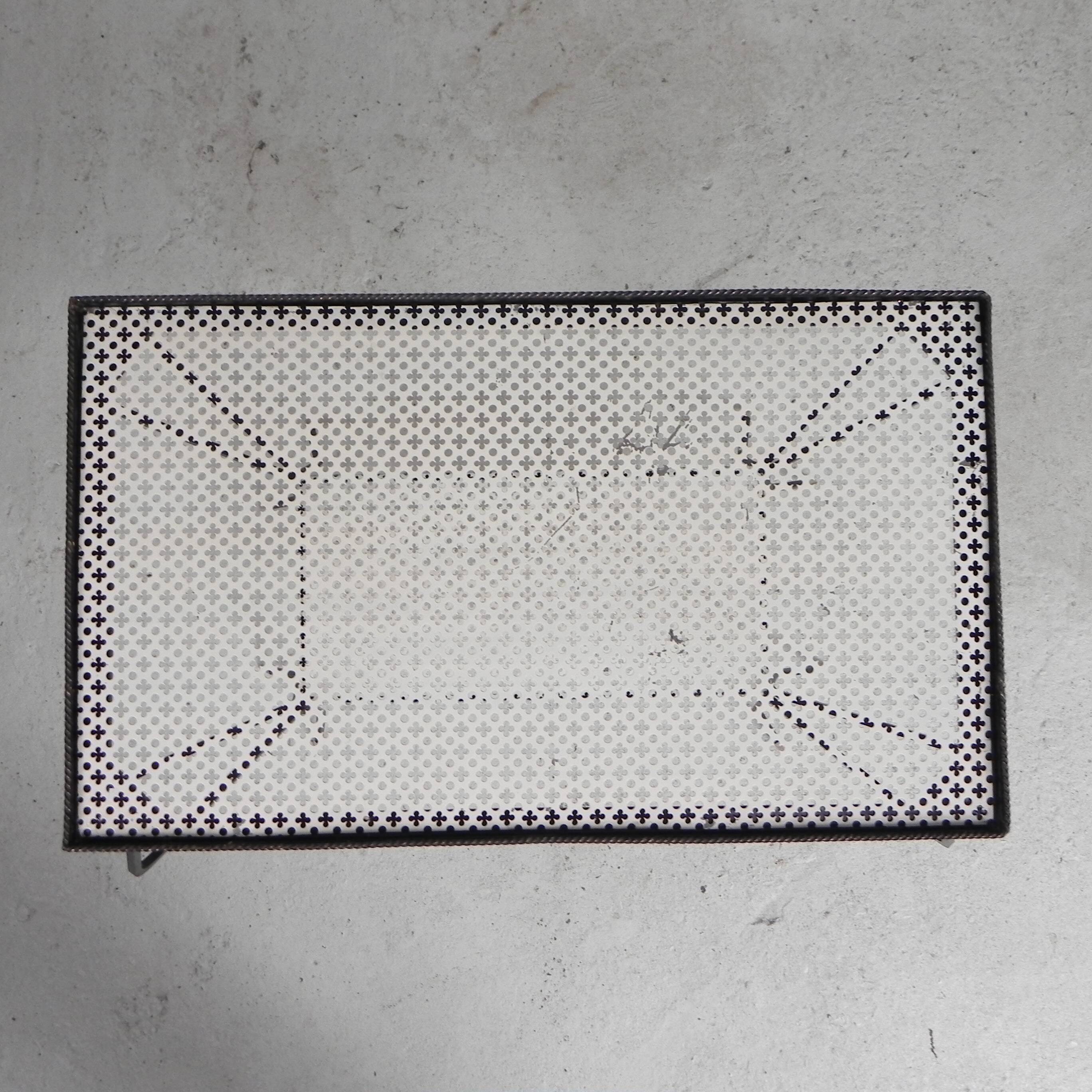 Vintage sculptural steel, (Mategot style) side table, 1950s