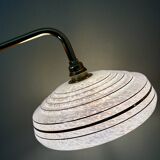 Vintage wall lamp with white and gold Clichy glass shade