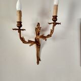 Pair of wall light 19th century Louis XV style ormolu 2 branches