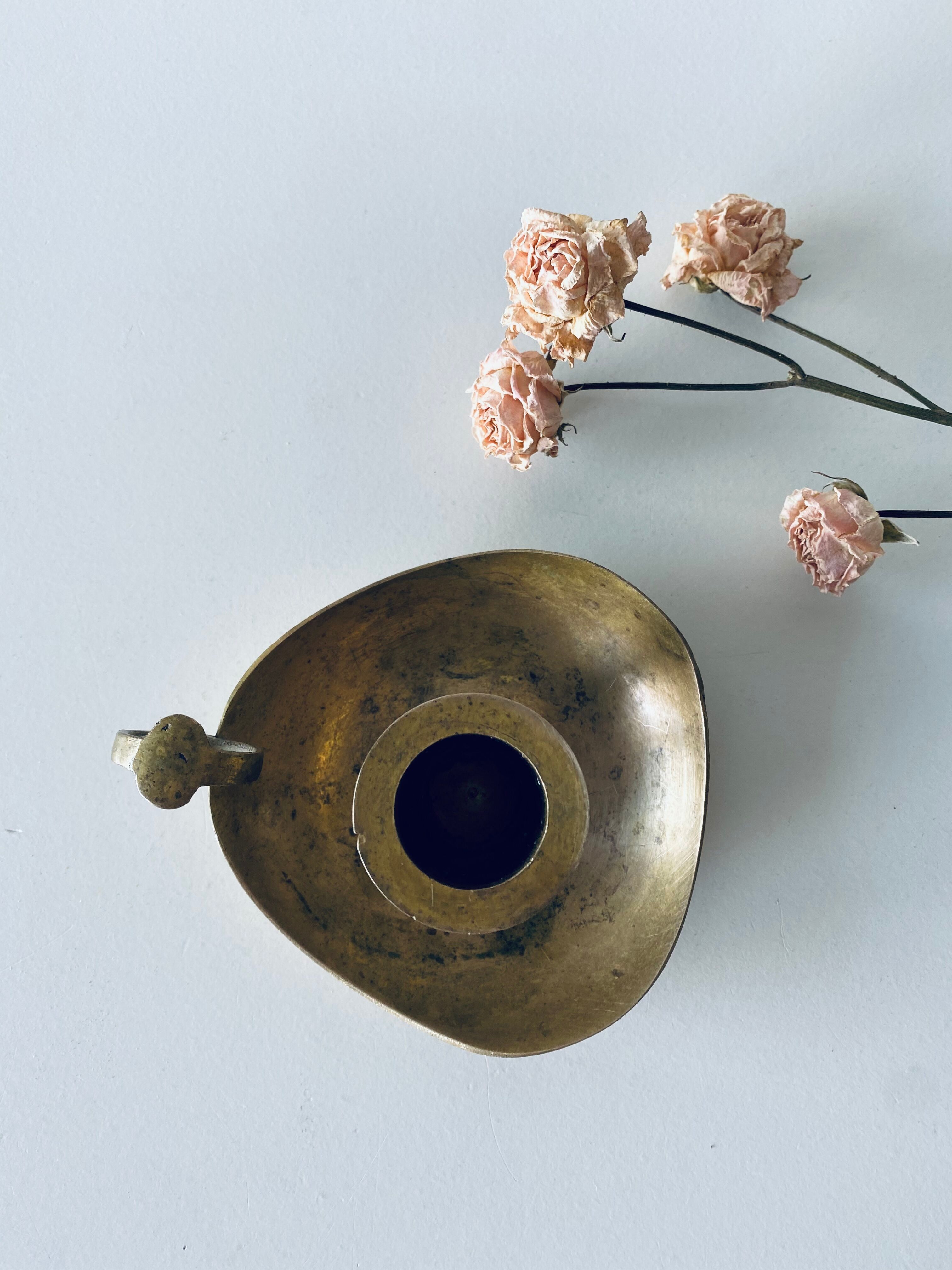 Old brass candlestick