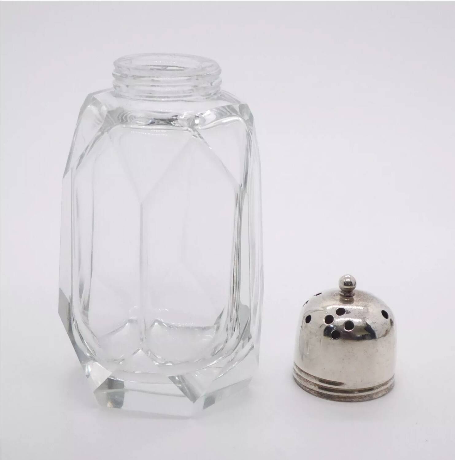 Saupoudreuse sucrier en cristal epns