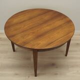 Table ronde en palissandre, design danois, années 1970, production : Danemark