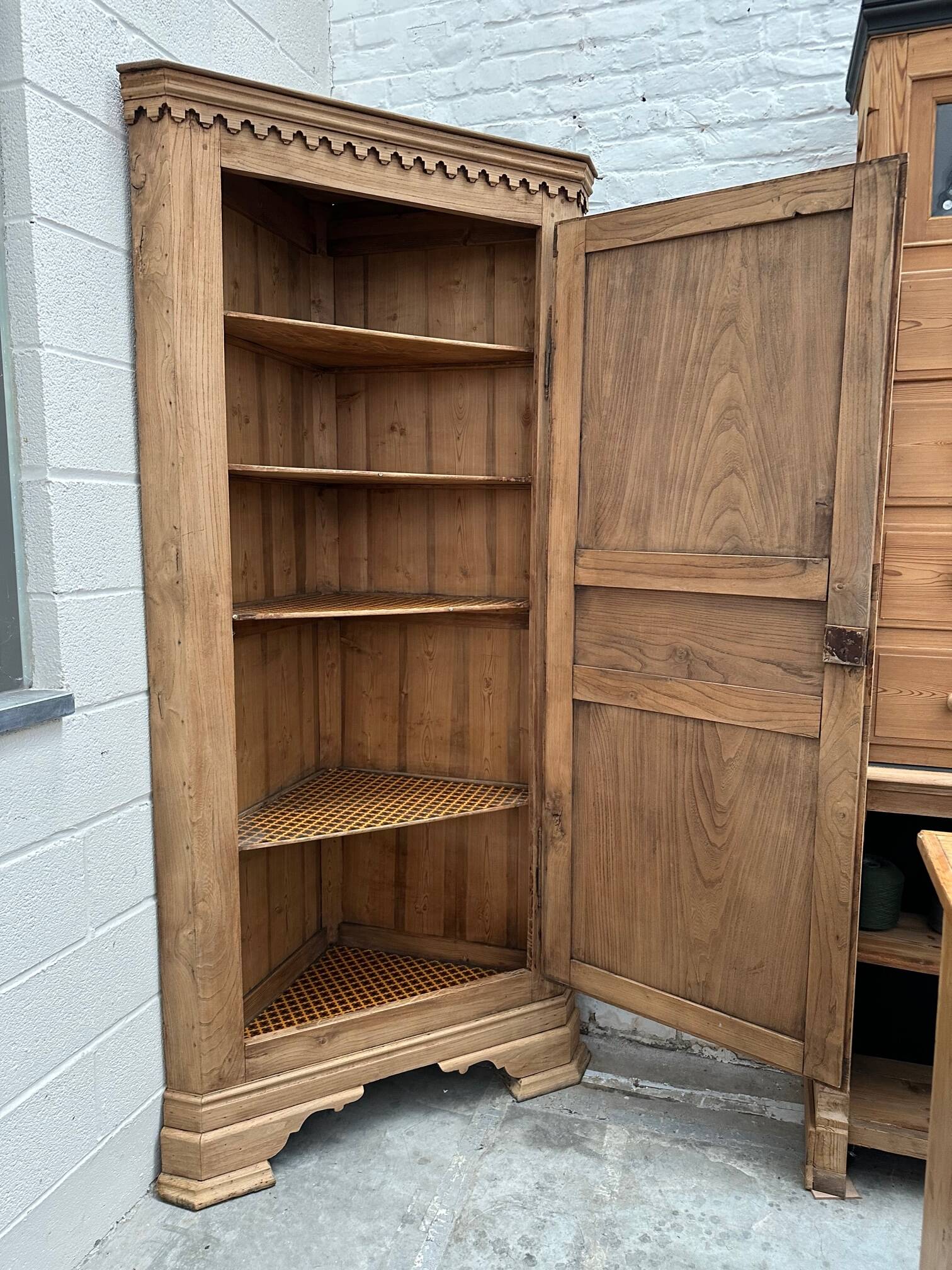 Late 19th century corner in solid elm