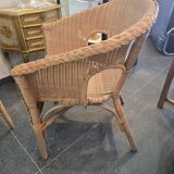 Pair of woven rattan armchairs – Vintage