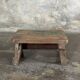 Tabouret d'appoint en teck upcyclé, traces de chromie verte