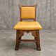 4 x oak brutalist dining chairs / side chairs / leather / 1960s