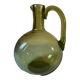 Green blown glass carafe