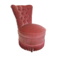 Fauteuil velours rose poudré chauffeuse style napoléon iii vintage