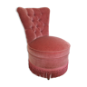 Armchair velvet pink powdered heater style Napoleon III vintage
