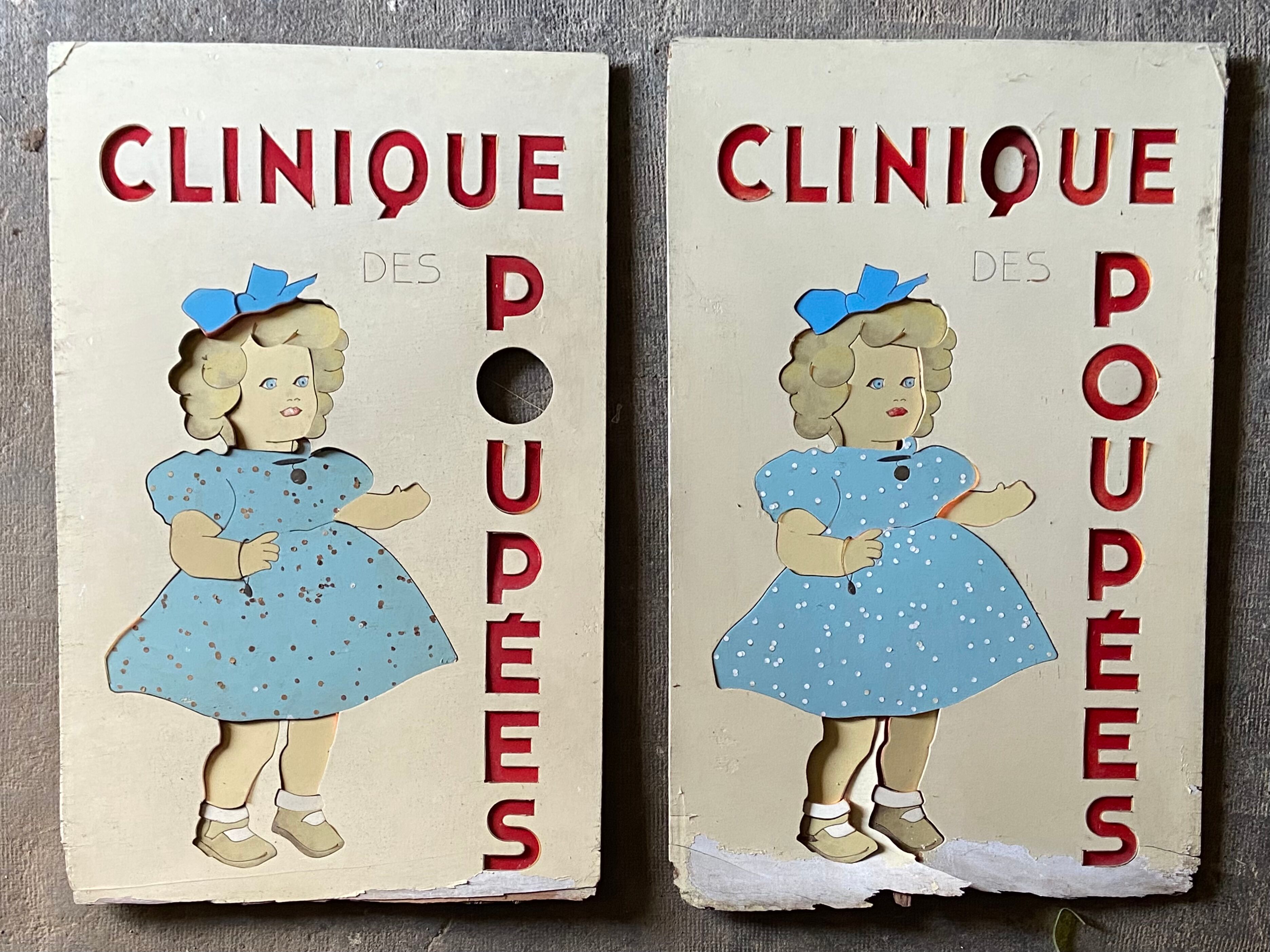 Wooden billboards "antique dolls"