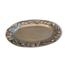 Plateau ovale en métal chromé décor coquillages