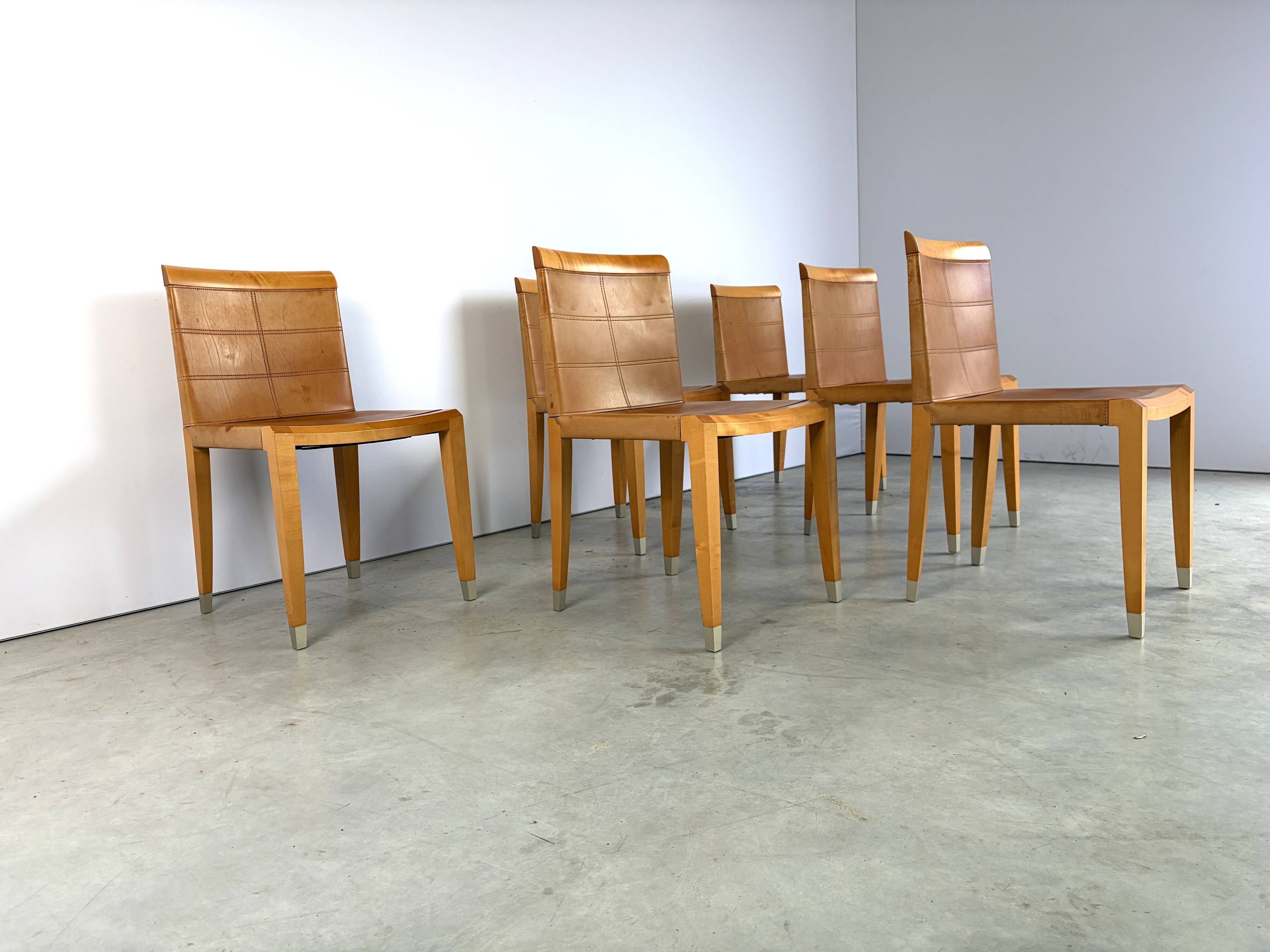 Aro dining chairs by Chi Wing Lo for Giorgetti, Italy - set of 6