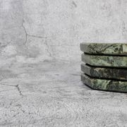 Lot de 4 sous-verres octogonaux épais en marbre vert indien Angelo
