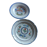 Two 19th-century plates in earthenware.