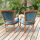 Ensemble lit corbeille et 2 fauteuils cabriolet style Louis XV