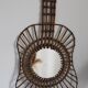 Rattan guitar mirror 75 x 38 cm year 1950