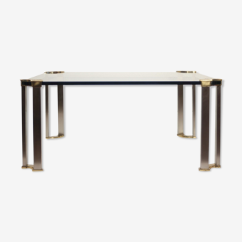 Bronze coffee table - tempered glass by Peter Ghyczy, 1970s