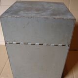 Large vintage gray metal file box (22.5 x 21 x 32 cm)
