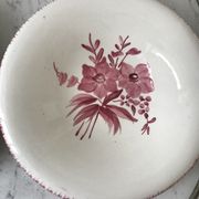 Duo de plats de service longchamp roses années 30-40