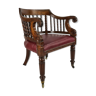 Chaise de bureau en cuir de boeuf rouge victorien