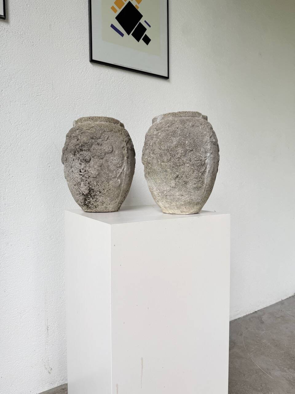 Pair of cement planters, 1900