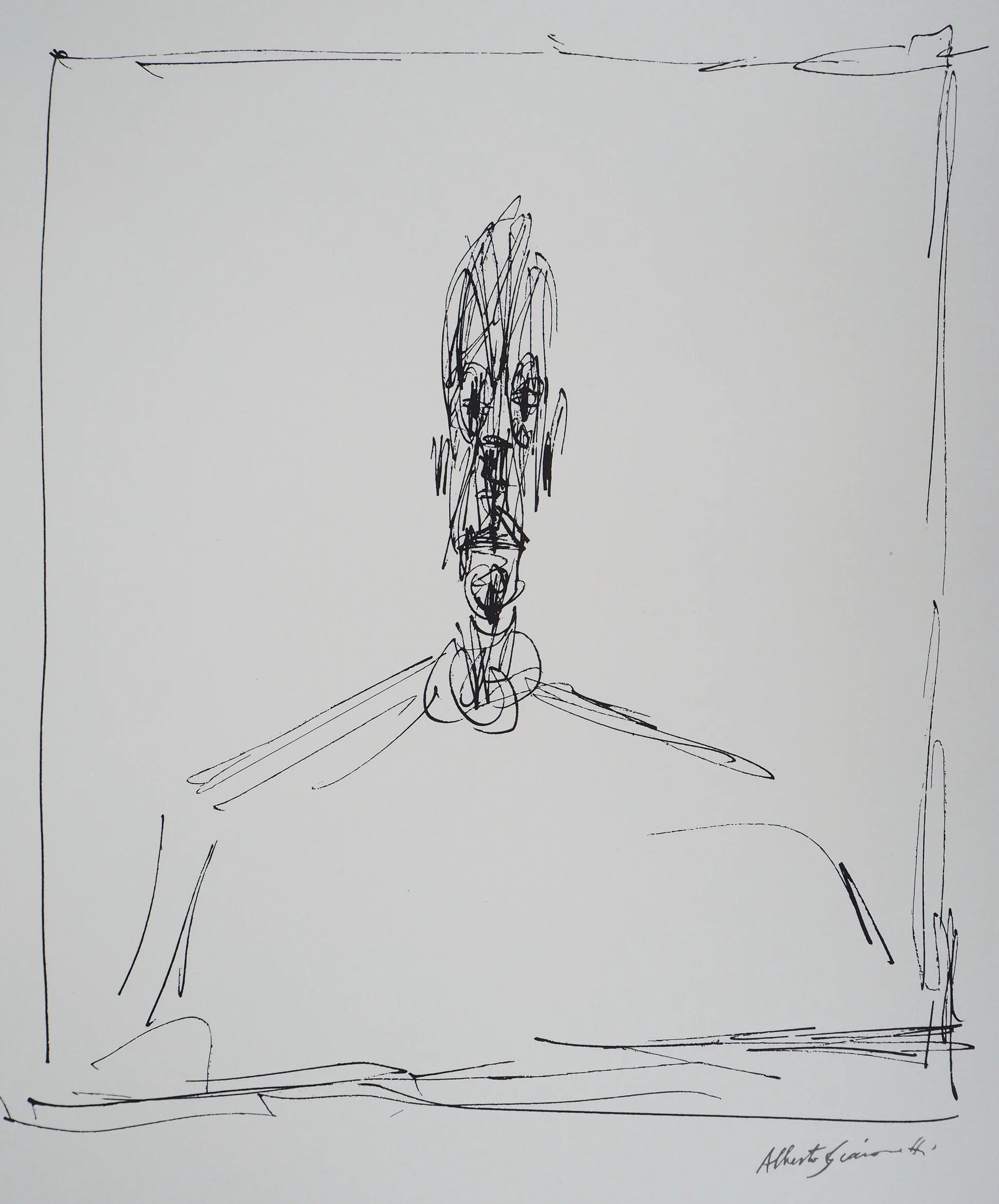 Alberto Giacometti: Bust of a Man - Signed Lithograph