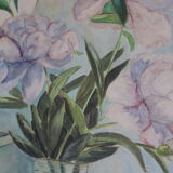 Still life watercolor bouquet of peonies