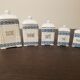 Art deco spice pots in fine porcelain numbered