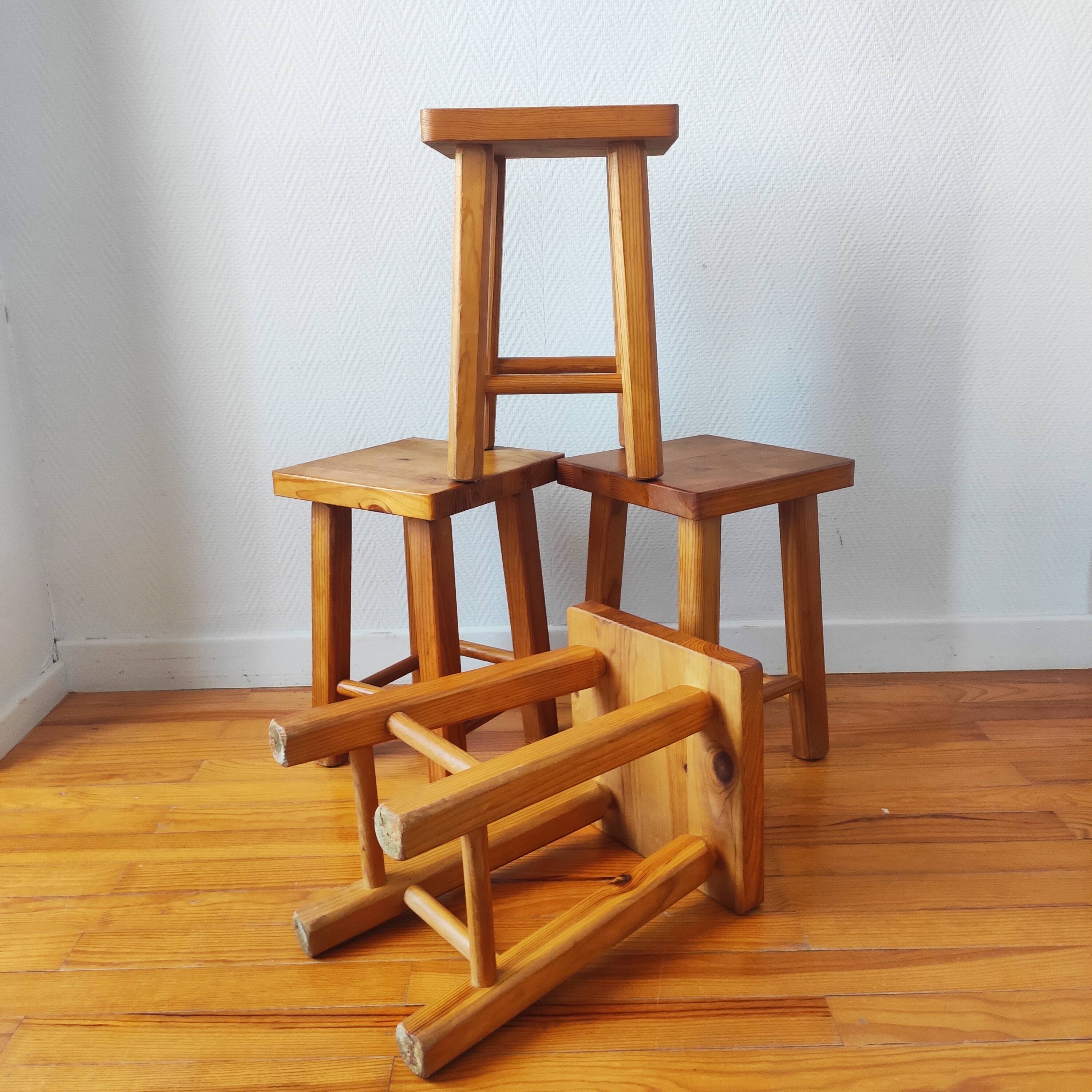 4 vintage 1970s Scandinavian style stools