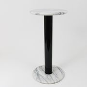 Postmodern pedestal table / plant stand in white Carrara marble, Italy, 1980s